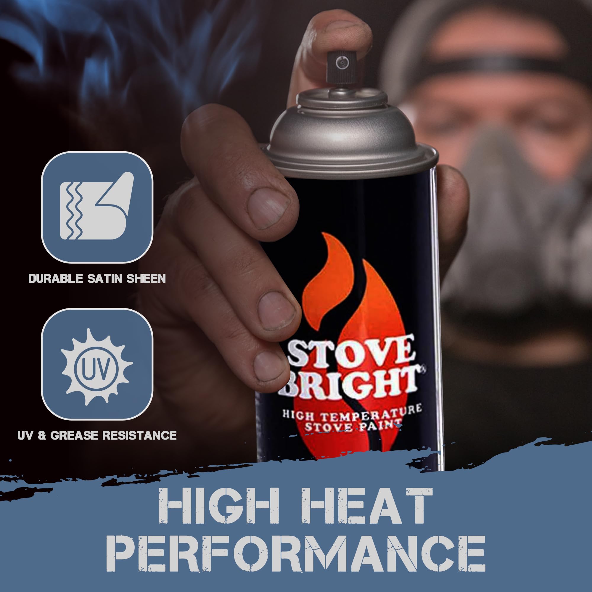 Amazon | Stove Bright - 高温スプレーペイント | メタリックブルー